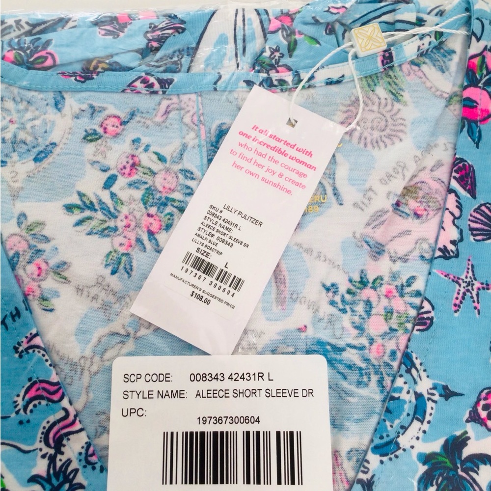 Lilly Pulitzer Aleece Dress-Amalfi Blue Lillys Roadtrip-Florida- NWT In Package - Picture 8 of 11